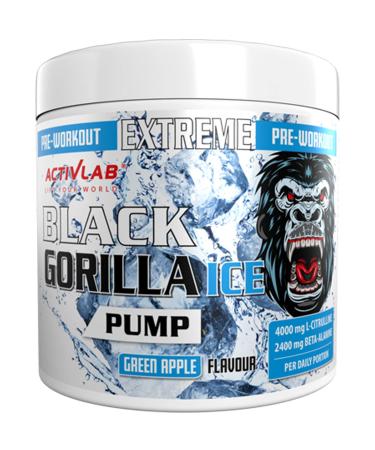 ActivLab Black Gorilla Ice Pump Pre-Workout 300g powder 30 portions 4000mg L-Citrullin 2400mg beta-alanine 2500mg L-arginine Aakg no caffeine ice-cooling effect delicious apple taste apple 30 portions (1 Pack)