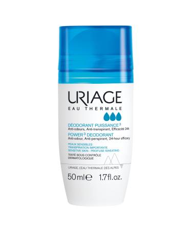 URIAGE Power 3 Clinical Strength Antiperspirant Deodorant 1.7 fl.oz. | Roll-On Protection for Excessive Armpit Sweat | Men and Women | Combats Odor and Provides a Fresh, Clean Feeling for 24hr 1.7 Fl Oz (Pack of 1)