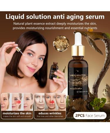2PCS Face Serum liquid solution anti aging serum antiaging face serum smoothes wrinkles and fine lines - Buy Online on GoSupps.com