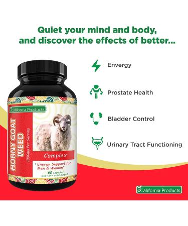 Horny Goat Weed Herbal Extracts for Men and Women - Energy Support with Maca Root, Tribulus Terrestris, Saw Palmetto - Buy Online on GoSupps.com