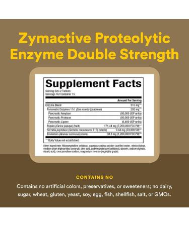 Natural Factors - Zymactive Proteolytic Enzyme Double Strength Supports a Healthy Inflammatory Response to Help Muscle and Joint Function Gluten Free Non-GMO 30 Enteric Coated Tablets 30 count (Pack of 1) - Buy Online on GoSupps.com