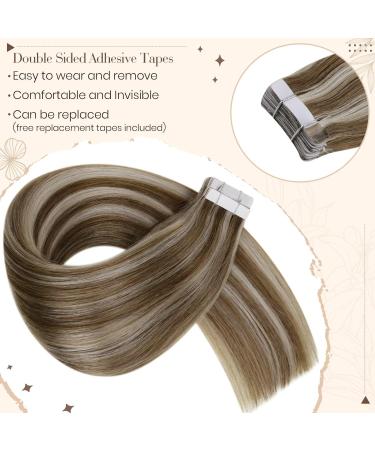 Hetto Tape Extensions - Real Hair Brown & Blonde #P10/613 - Invisible Remy Tape In Extensions - 35cm 50g - Buy Online on GoSupps.com