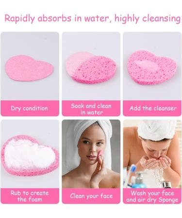 2024 Kojic Acid & Turmeric Cleansing Pads | Heart Shape Facial Sponges for Exfoliating & Makeup Removal (100PCS Purple) - International Shipping Available - Buy Online on GoSupps.com