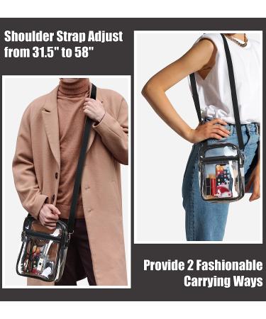 MoKo Clear Stadium Approved Crossbody Bag - Adjustable Strap Shoulder Purse for Events, Black - Buy Online on GoSupps.com