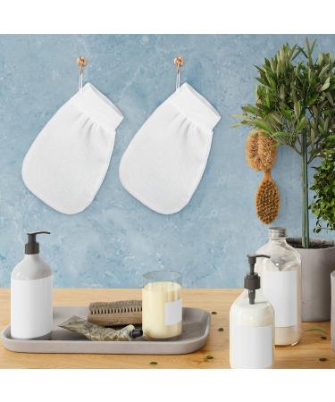 Prousky 2-Piece Body Peeling Gloves | Double-Sided Exfoliating Bath Mitts for Dead Skin Removal - Perfect for Spa Shower & Bathroom (White) - Buy Online on GoSupps.com