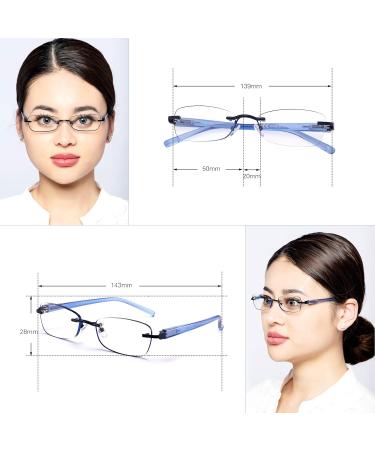 Buy Feivsn 3 Pack Borderless Reading Glasses for Women | UV400 Light Spring Hinge Readers | Elegant Artistic Style | Best-Selling 2.25x Set - Buy Online on GoSupps.com