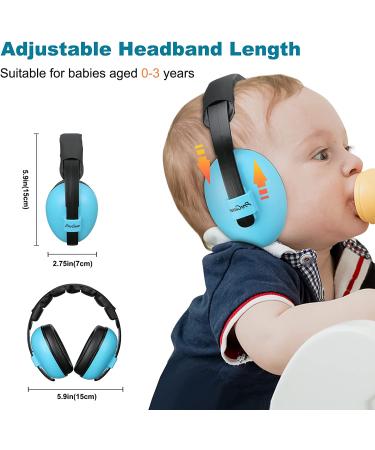 ProCase Baby Ear Protection (Aged 0-3 Years)  Noice Cancelling Headphone for Newborn Toddler Infant  Sound Proof Hearing Protection Earmuffs for Sleep Airplane Travel -Blue - Buy Online on GoSupps.com