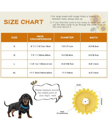 Buy Ieuumler Inflatable Dog Collar - Adjustable & Leak-Proof for Dogs & Cats Perfect for Post-Surgery Recovery (Sunflower L) - Buy Online on GoSupps.com