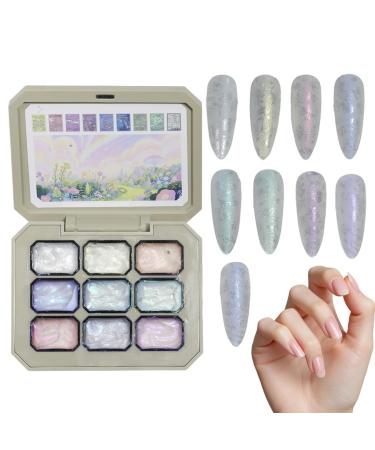 G n rique Gradient Dab Gel - 9-Pocket Palette Nail Styling Supplies | Solid gel glue for artistic manicures at home for travel parties or use by nail art enthusiasts