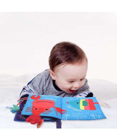 SOSPIRO Ocean Baby Cloth Book for Toddlers - Soft, Safe & Nontoxic 3D Animal Tails - Early Learning & Perfect Gift for Babies 0-3 Years - Buy Online on GoSupps.com