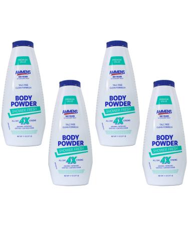 Ammens Medicated Powder Shower Fresh 11 oz (Pack of 4)