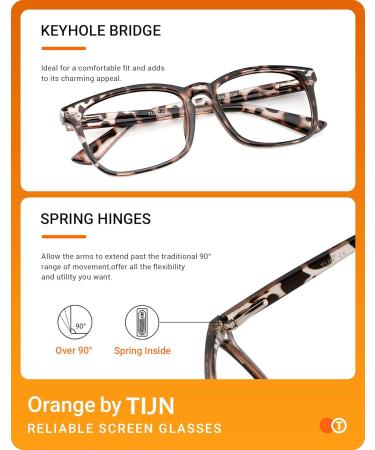 TIJN Progressive Multifocus Reading Glasses for Women - Anti Blue Light Vintage Square Nerd Eyeglasses 01-Leopard (1.5x - Buy Online on GoSupps.com