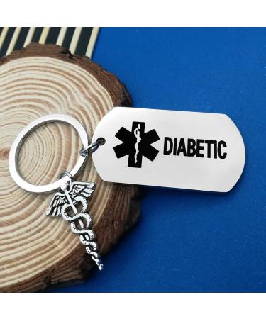 Oubaka Diabetic Keychain - Medical Alert Jewelry for Diabetes - Emergency Health Symbol Gift for Men, Women, Girls, Boys - Buy Online on GoSupps.com