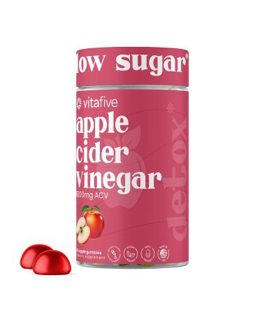vitafive Apple Cider Vinegar Gummies 500mg of Apple Cider Vinegar per Gummy Boost Gut Health Colon Support Vegan Gluten Free (50 Ct)
