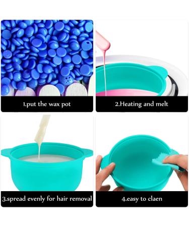 2-Piece Removable Silicone Wax Warmer Replacement Pot - 500ml/14oz Green Hair Removal Bowl - Buy Online on GoSupps.com