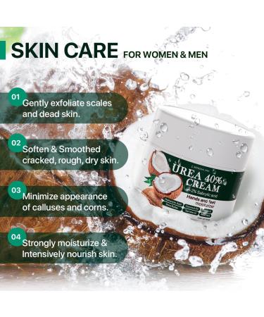 40% Urea Cream for Feet - Ultra Moisturizing Repair Treatment for Dry Cracked Heels & Calluses with 2% Salicylic Acid - Softens & Exfoliates Hands Knees Elbows - Buy Online on GoSupps.com