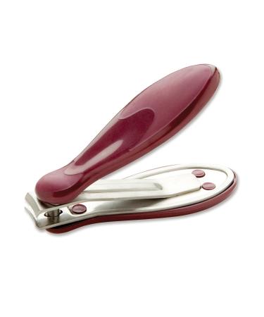 Denco Evolution Nail Clippers Wide Grip Non-Slip Comfort Stainless Steel Maroon
