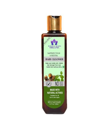 Blessfull Healing Organic Saffron Tulsi & Reetha Hair Cleanser | Shampoo 200 ML (Packing May Vary)