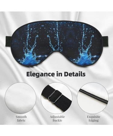 SSIMOO Tranquil Water Print Double-Sided Eye Mask | Soft Light Blocking Eye Cover for Better Sleep Quality - Black - Buy Online on GoSupps.com