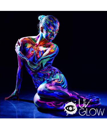 8 x 50ml UV Body Paint - Neon Fluorescent Makeup for Body Painting - Luminous Colors for Black Light Parties - Buy Online on GoSupps.com