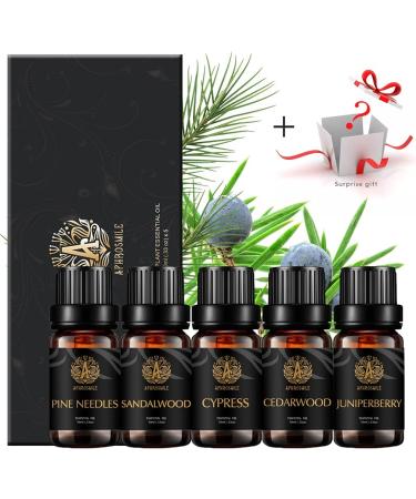 Aromatherapy Woody Essential Oil Set for Diffuser 100% Pure Sandalwood Essential Oil 5x10ml Aromatherapy Cedar Oil Set for Diffuser -Juniper Berry Pine Needles Cypress Sandalwood Cedar Oil Woody essential oils - Buy Online on GoSupps.com