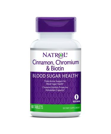 Natrol Cinnamon Chromium Biotin Tablets, 60 Count 60 Count (Pack of 1) 60 Tablets