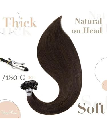 Laavoo Brown Real Hair Bonding Extensions | 60 cm Hot Fusion U-Tip #4 | Keratin Bond Hair Extensions | 1g/s 50g Premium Quality - Buy Online on GoSupps.com