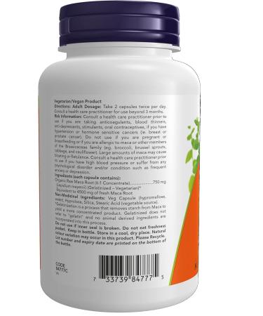 NOW Supplements Maca Extract 750mg Vegetable Capsules 90 Count - Buy Online on GoSupps.com