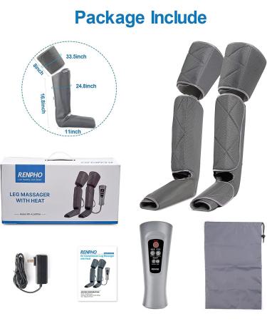 RENPHO Leg Massager with Heat - Air Compression Calf Thigh Foot Massage for Pain Relief - 6 Modes, 3 Intensities - Gifts for Mom and Dad - Buy Online on GoSupps.com