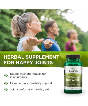 Swanson Double Strength Boswellia Herbal Supplement - Joint Support Capsules - Ayurvedic Herb for Flexibility & Mobility - 2 Pack (60 Capsules, 800mg) - Buy Online on GoSupps.com