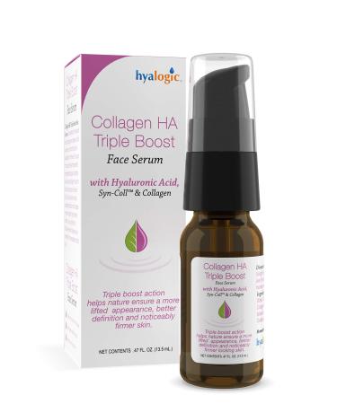 Hyalogic HA Collagen Serum - Triple Boost Face for Skin Care - Peptides for Face Youthful Firmness & Elasticity Boost Fragrance & Paraben Free Marine 0.47 FL OZ