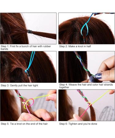 4 Size Hair Tinsel Strands DIY Braiding Hair String Dreadlocks Yarn Strings Hair Styling Decoration Accessories for Women and Girls Hip Hop(6mm flat) - Buy Online on GoSupps.com