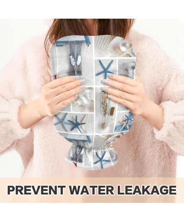Naanle Ocean Seashell Hot Water Bottle - 1L Transparent Heat Bottle with Cover for Pain Relief & Warmth - Ideal for Bed & Hand Warmers - Buy Online on GoSupps.com