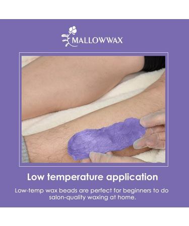 Mallowwax Lavender Hard Wax Beads 2LB - Natural & Hypoallergenic Formula for Hair Removal - Ideal for Sensitive Areas - At-Home Use - Buy Online on GoSupps.com