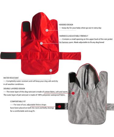 Waterproof Rain Jacket for Dogs | Soft Lined Dog Coat for Small Medium & Large Breeds - Red XL 11 to 71 Inches - Buy Online on GoSupps.com