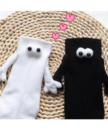 3D Doll Couple Funny Magnetic Suction Couple Socks (2 Pairs) Unisex Mid-Tube Novelty Socks - Buy Online on GoSupps.com