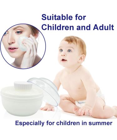 Large Fluffy Body Powder Container | Baby Care Face/Body Villus Powder Puff Box | Talcum Powder Container with Hand Holder - White - Buy Online on GoSupps.com