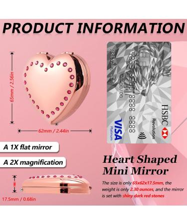 MiniPortable Compact Metal Cosmetic Mirror Elegant and Stylish Heart Shaped Mirror Portable Compact Metal Cosmetic Mirror Elegant and Stylish Heart Shaped Mirror 1X/2X Magnifying (Heart Rose) - Buy Online on GoSupps.com