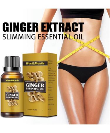 Slimming Ginger Oil - Belly Slim Oil & Cellulite Massage Oil for Women | 3PC Abdominal Drainage & Laxative Essence - Buy Online on GoSupps.com