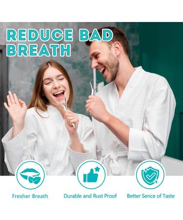 EZ Cozy 2 Pack Tongue Scraper - Stainless Steel Oral Care Tool for Fresher Breath | Easy-to-Use Metal Tongue Cleaner with Case - Buy Online on GoSupps.com