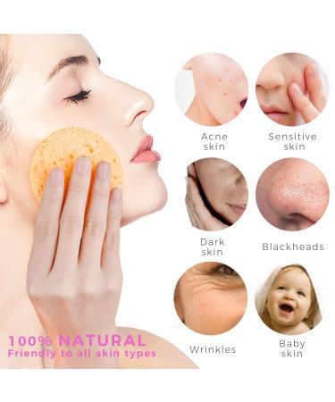 GAINWELL Compressed Facial Sponges - 50-Count Cellulose Spa Sponges for Cleansing, Exfoliation, and Makeup Removal - Buy Online on GoSupps.com