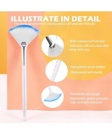 Soft N Style Taklon Fan Mask Brush - Acid Applicator for Glycolic Peel & Masques (2 Pack White/Blue) | International Shipping Available - Buy Online on GoSupps.com