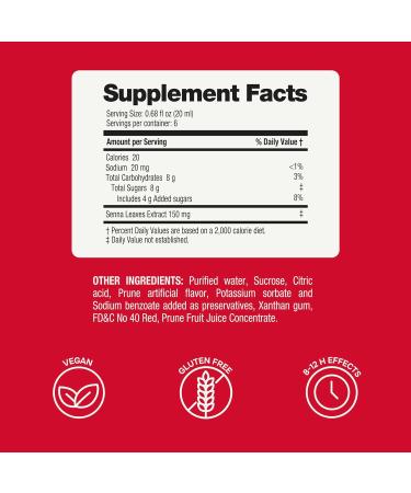 Prunelax Ciruelax Regular Strength Liquid Laxative - Gentle Relief for Occasional Constipation Made with Natural Senna Predictable Relief Gluten-Free Works in just 8 to 12 Hours - 4.05 fl oz - Buy Online on GoSupps.com