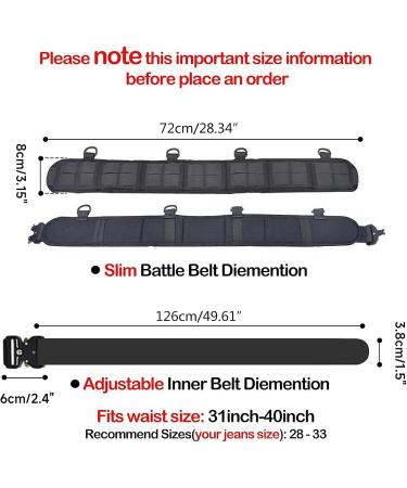 Limtula Tactical Belt - High-Performance Molle Fighter Belt for Outdoor Sports | Quick-Release Fast Locking Adjustable Black Belt - Buy Online on GoSupps.com