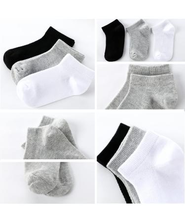 Kids Toddler Ankle Socks 12 Pack - No Show Cotton Cushioned Black Medium - Buy Online on GoSupps.com