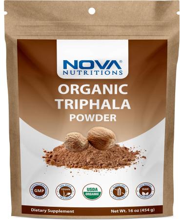 Nova Nutritions Certified Organic Triphala Powder 16 OZ (454 gm) - Supports Healthy Immune & Digestive Function.*