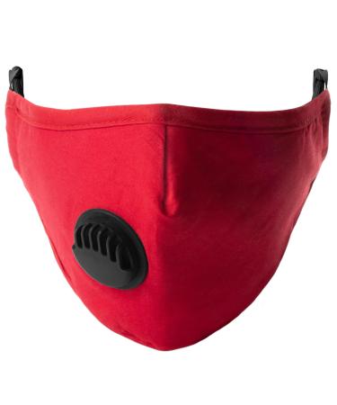 Reusable washable face mask with ventilation breathable mouth and nose protection red