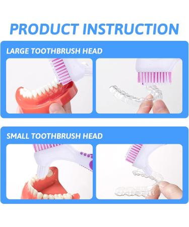Prohesese Toothbrush Set - 2-Piece Prosthesis Cleaning Brush with Double Bristle Head for Effective False Teeth and Mouth Channel Care - Buy Online on GoSupps.com