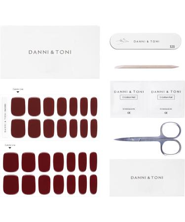 DANNI & TONI 28 Ruby Reverie Gel Nail Polish Stickers | Salon-Quality Solid Colour Strips Set - Buy Online on GoSupps.com