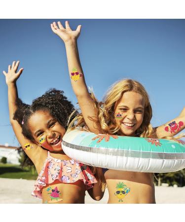 Summer Glitter Fruit Temporary Tattoos for Kids - Waterproof Stickers for Summer Parties & Luau Themes - 10 Sheets - Buy Online on GoSupps.com
